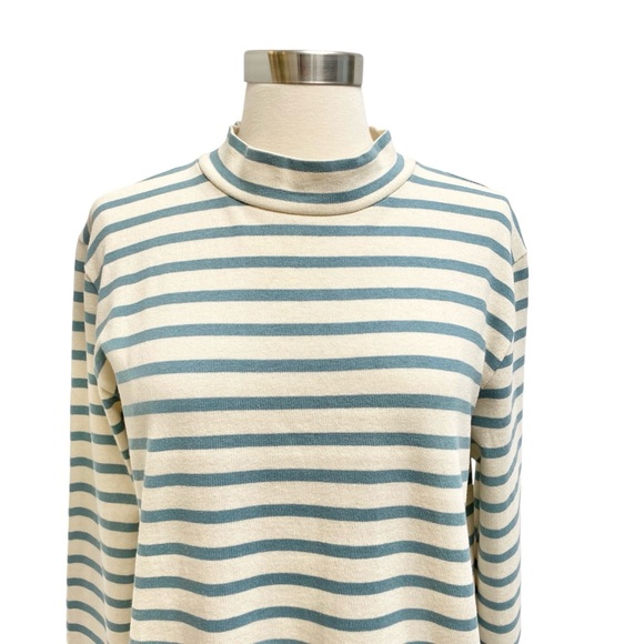 YMC Long Sleeve Striped Mock Neck Top - Picture 2 of 8